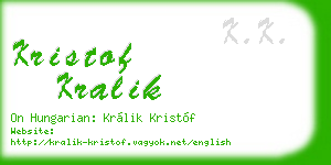kristof kralik business card